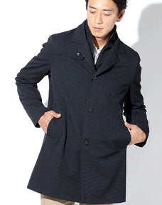 フェイクレイヤードストレッチスタンドカラービジネスコート