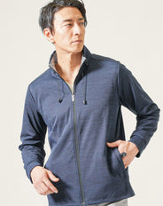 スラブカルゼ織り長袖スタンドカラージャケット