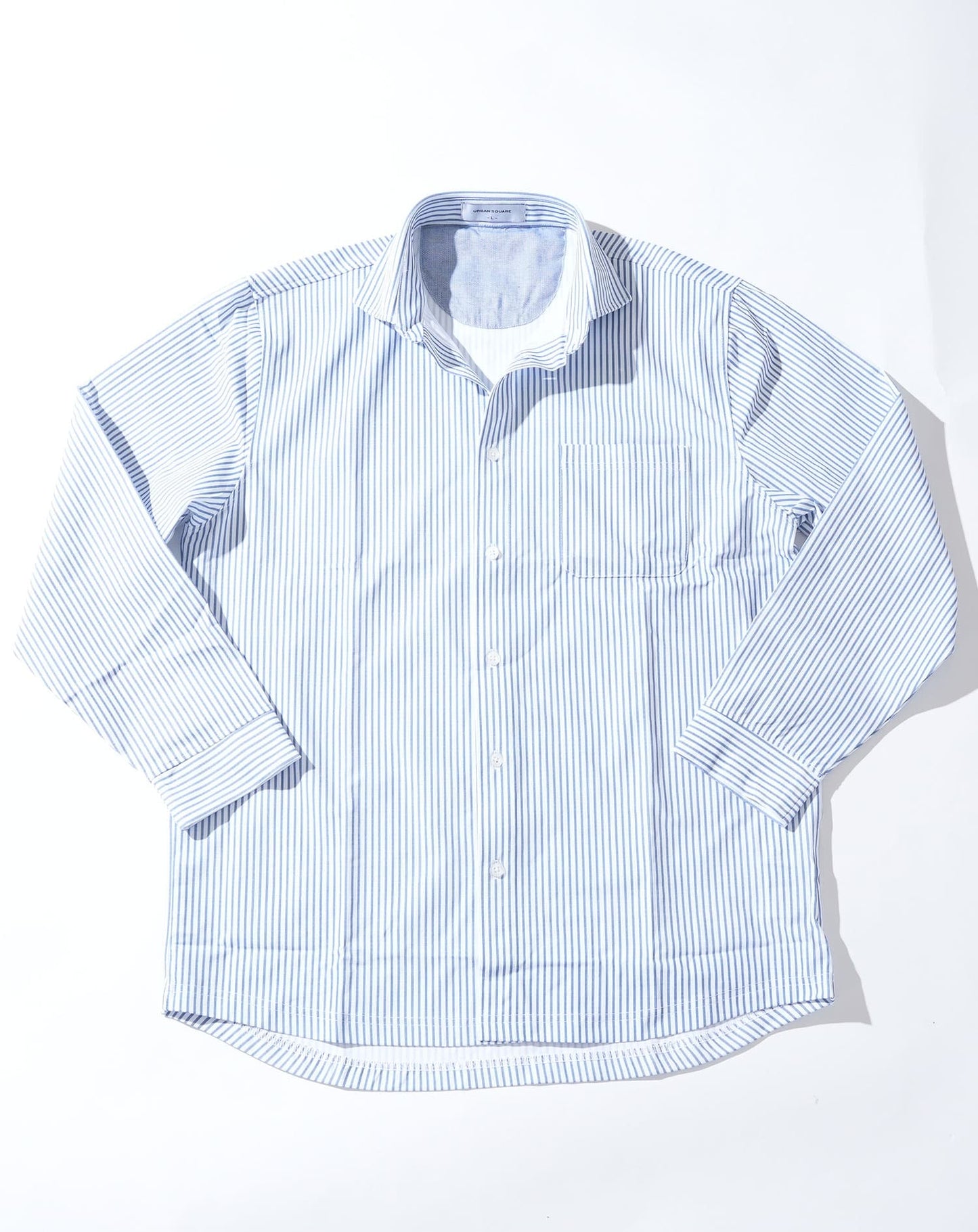 柄入りストレッチホリゾンタル長袖カットシャツ