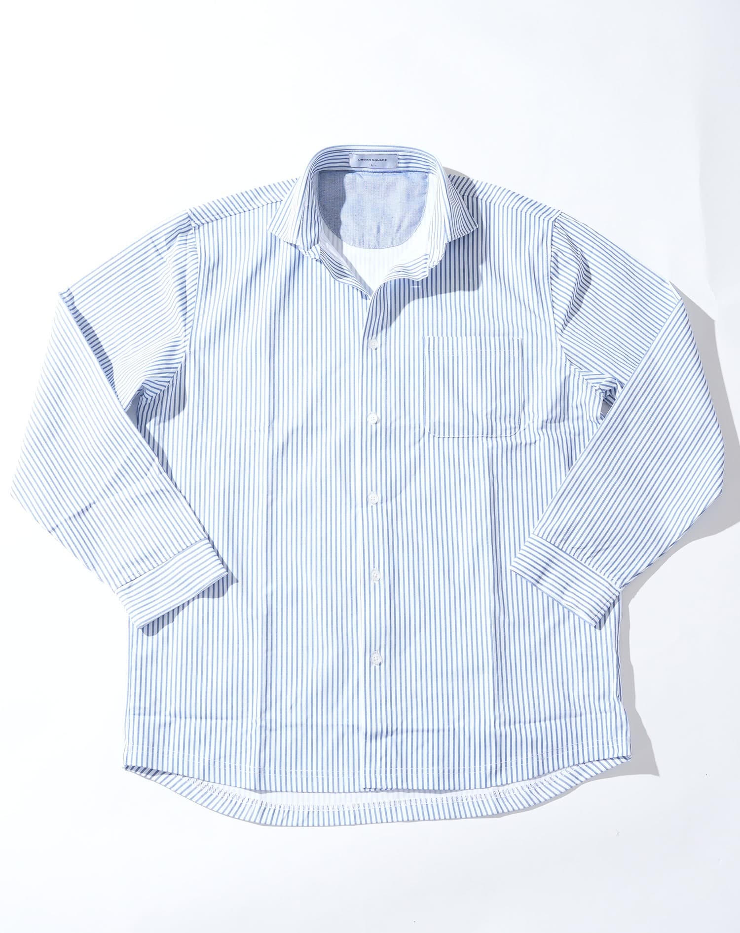 柄入りストレッチホリゾンタル長袖カットシャツ