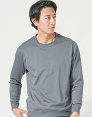 ジャケット専用インナー プレミアムコットン長袖クルーネックTシャツ