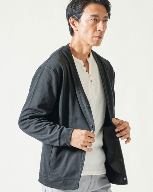 なめらか肌触りスムース長袖カーディガン