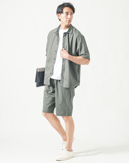 セットアップ ブレサブルクール半袖シャツ×ストレッチハーフパンツ