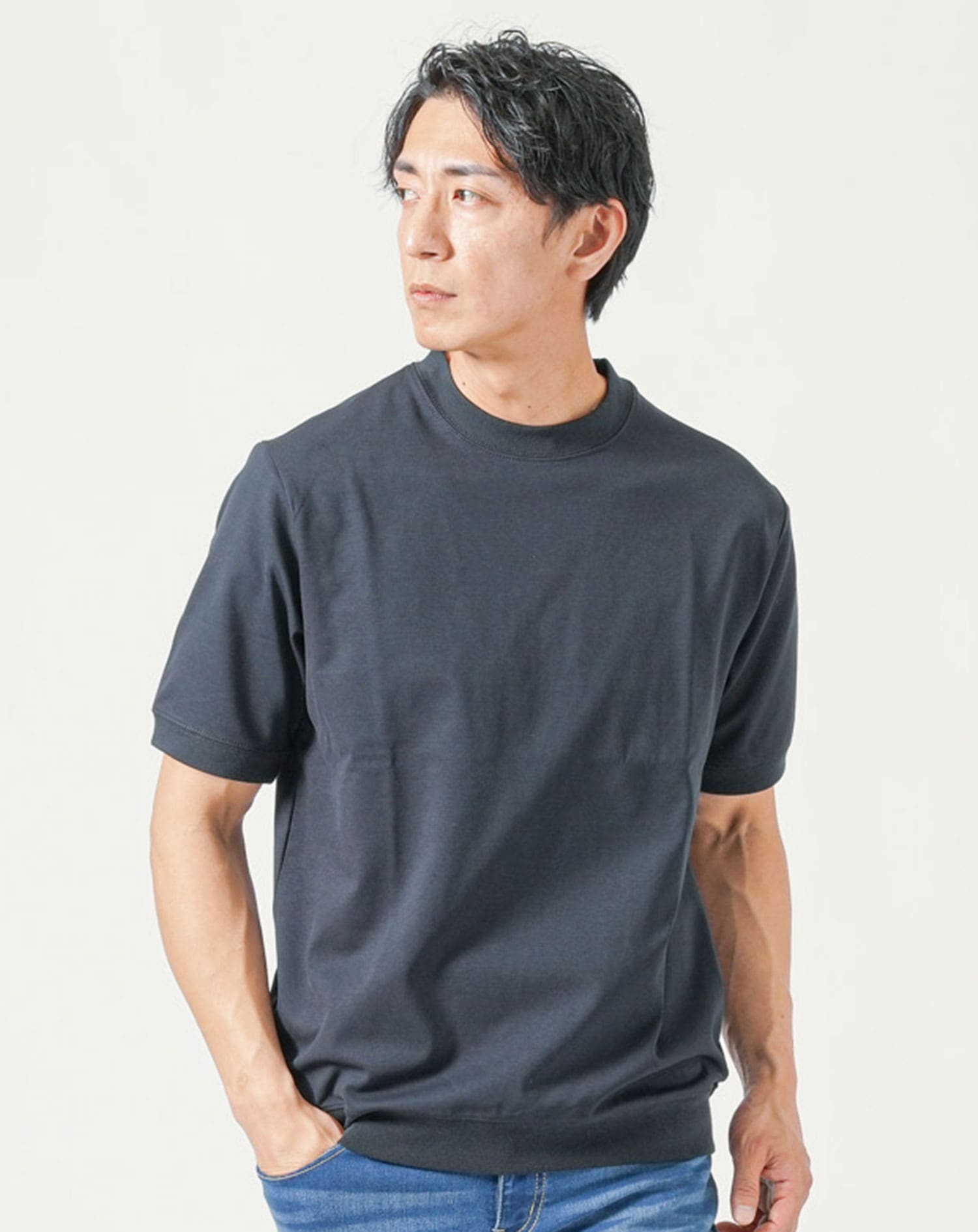 フランシストモークス 水色 Vネック アシメトリー レイヤード