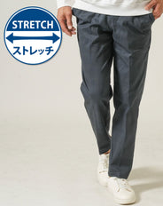 チェックプリントストレッチイージートラウザーパンツ