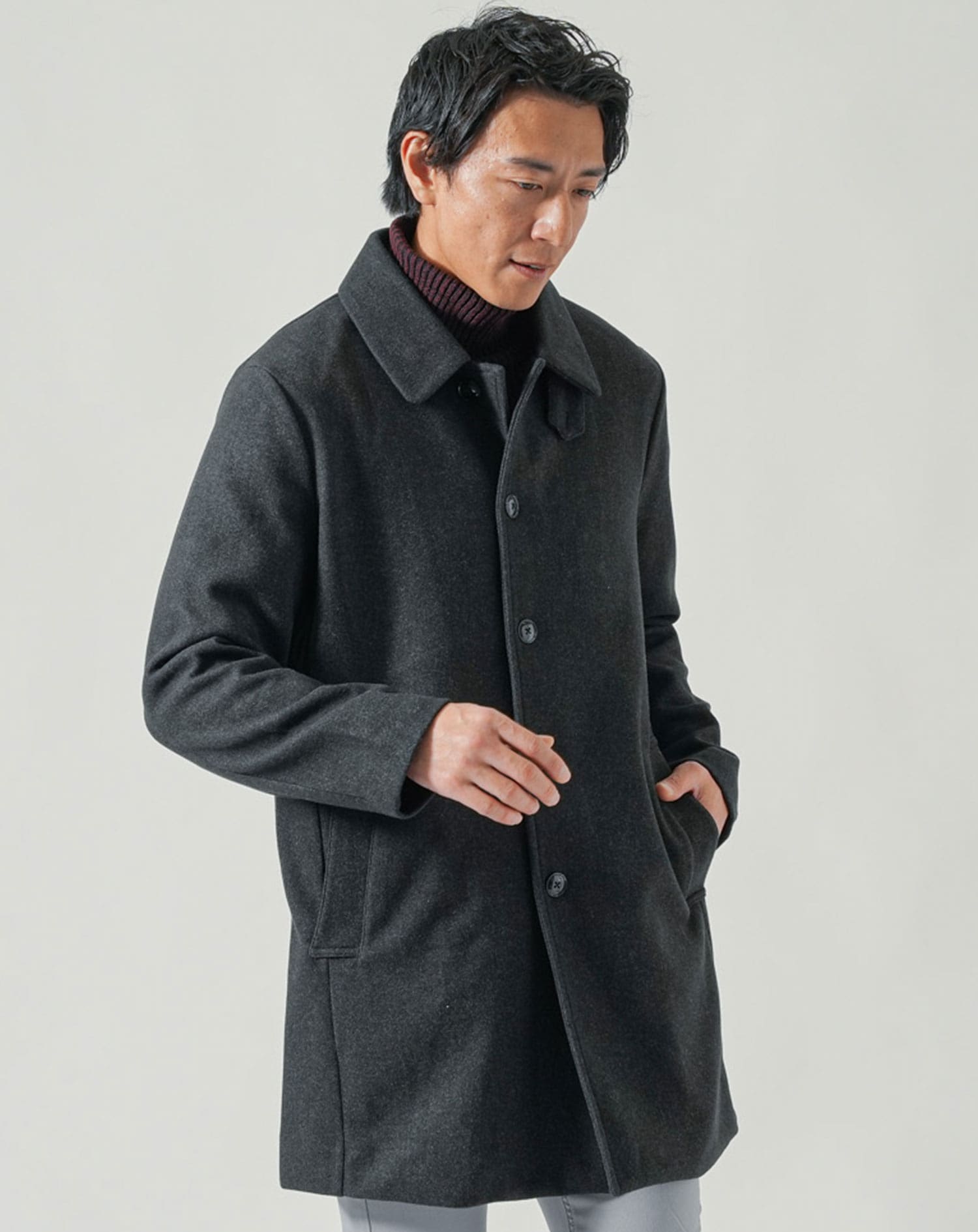 数回着美品 ダルチザン ウール混 上質メルトン ピーコート size L 数回着美品 ダルチザン ウール混 上質メルトン ピーコート size