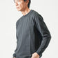 裏起毛スムースコットン長袖クルーネックTシャツ