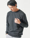 裏起毛スムースコットン長袖クルーネックTシャツ