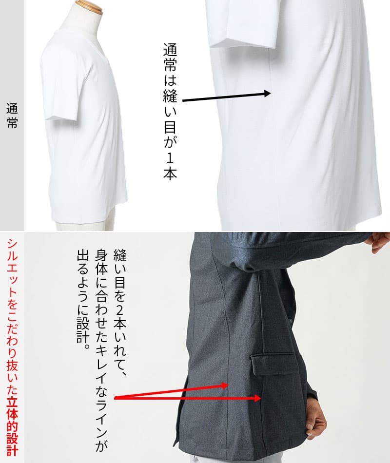 なめらか素材スリム見え長袖テーラードジャケット