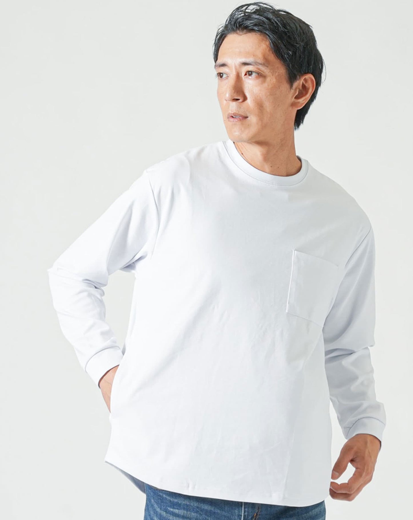 ドレスポンチポケ付き長袖アウターTシャツ