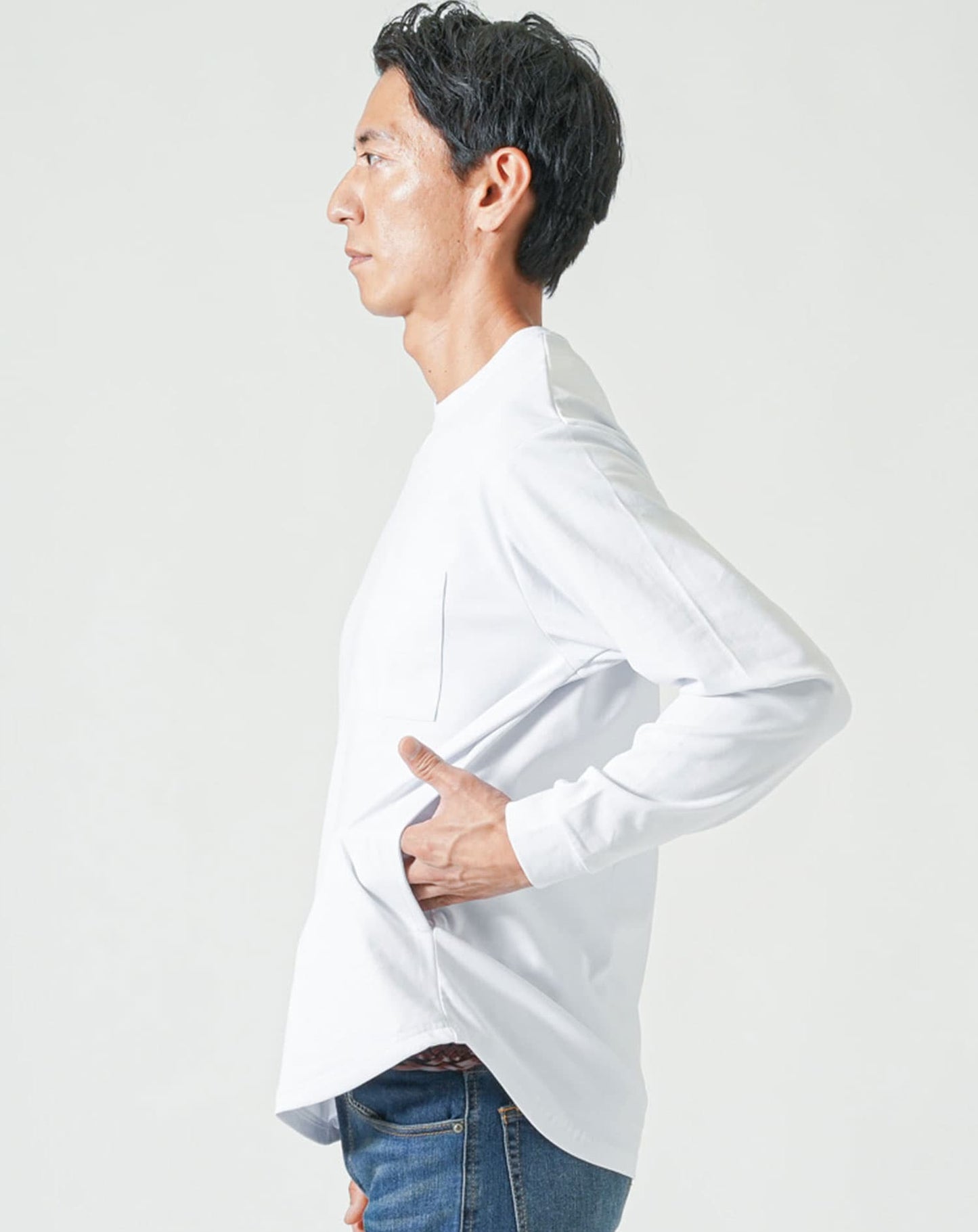 ドレスポンチポケ付き長袖アウターTシャツ