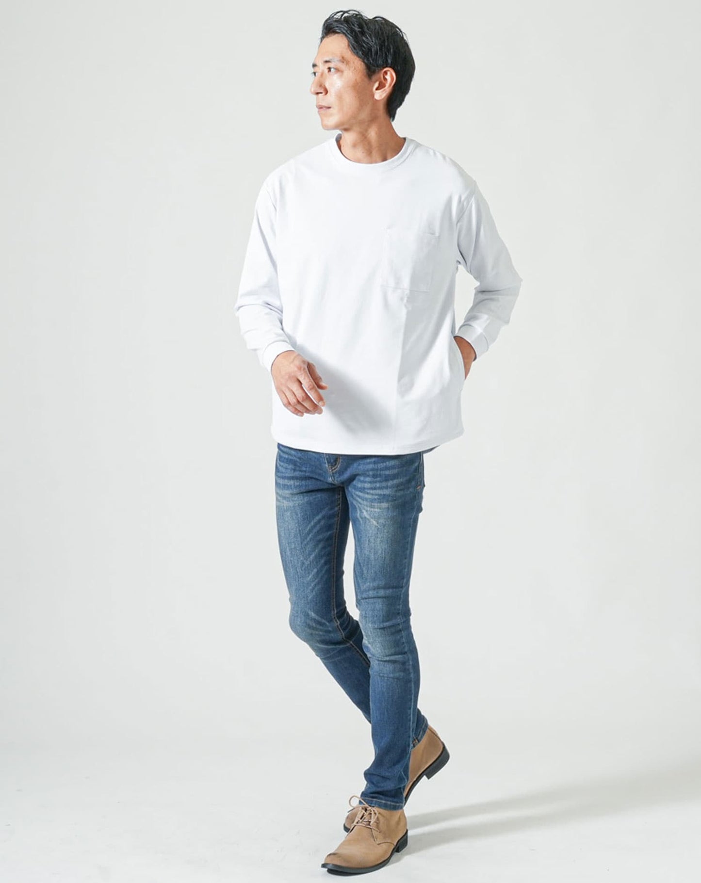 ドレスポンチポケ付き長袖アウターTシャツ