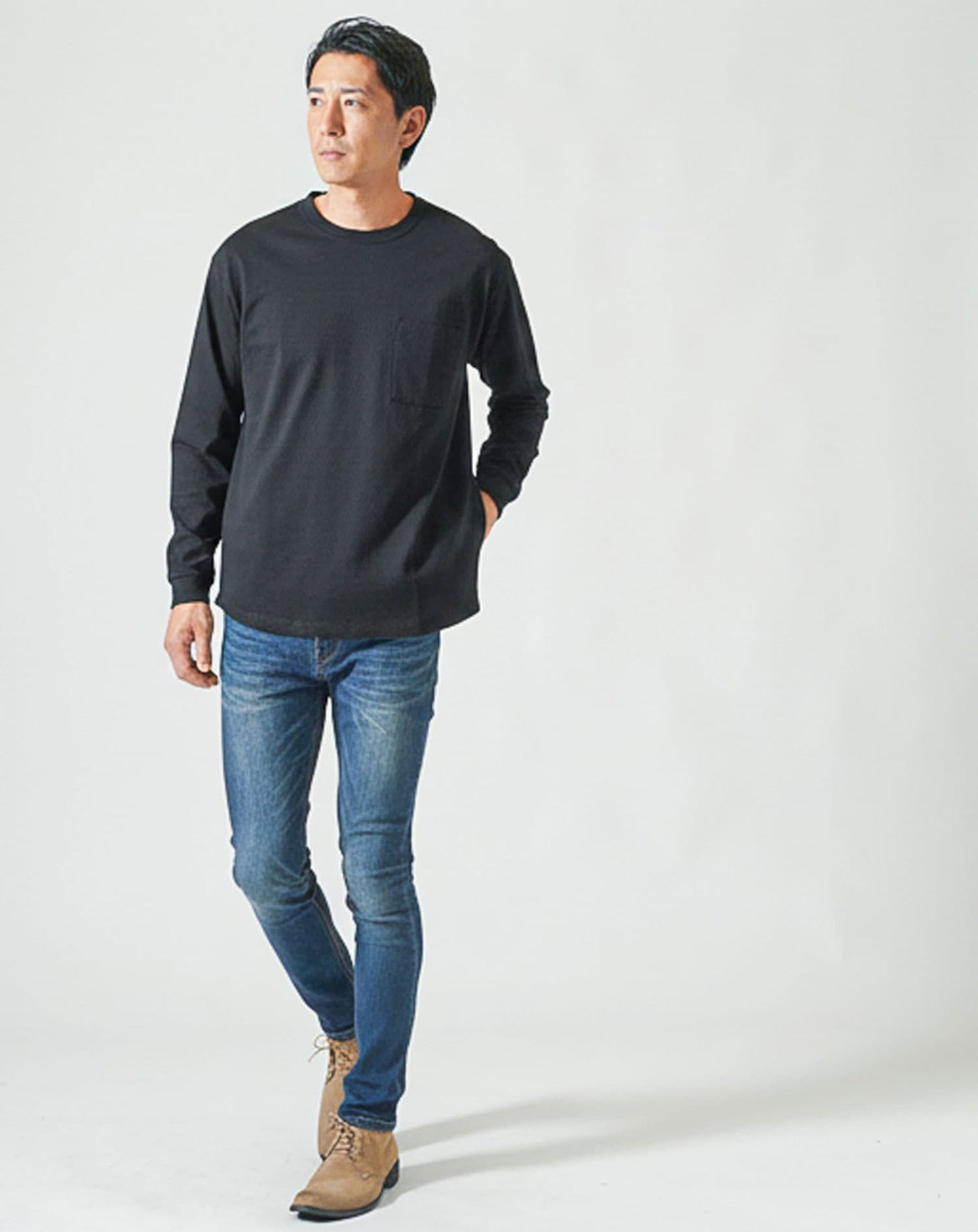 ドレスポンチポケ付き長袖アウターTシャツ