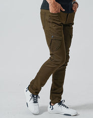 スリムテーパードストレッチチノカラーカーゴパンツ