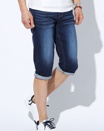 接触冷感スーパーストレッチデニムクロップドパンツ