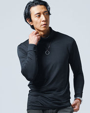 裏起毛素材タートルネックヒートインナーTシャツ