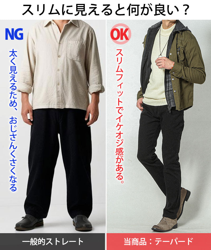 スキニーテーパードストレッチチノカラーパンツ