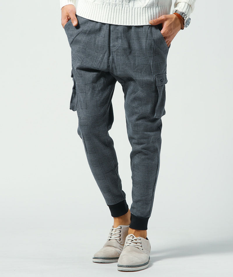 極美品　ジャックバニー　グレンチェック　千鳥格子　ジョガーパンツ　ストレッチ 極美品 ジャックバニー グレンチェック 千鳥格子 ジョガーパンツ