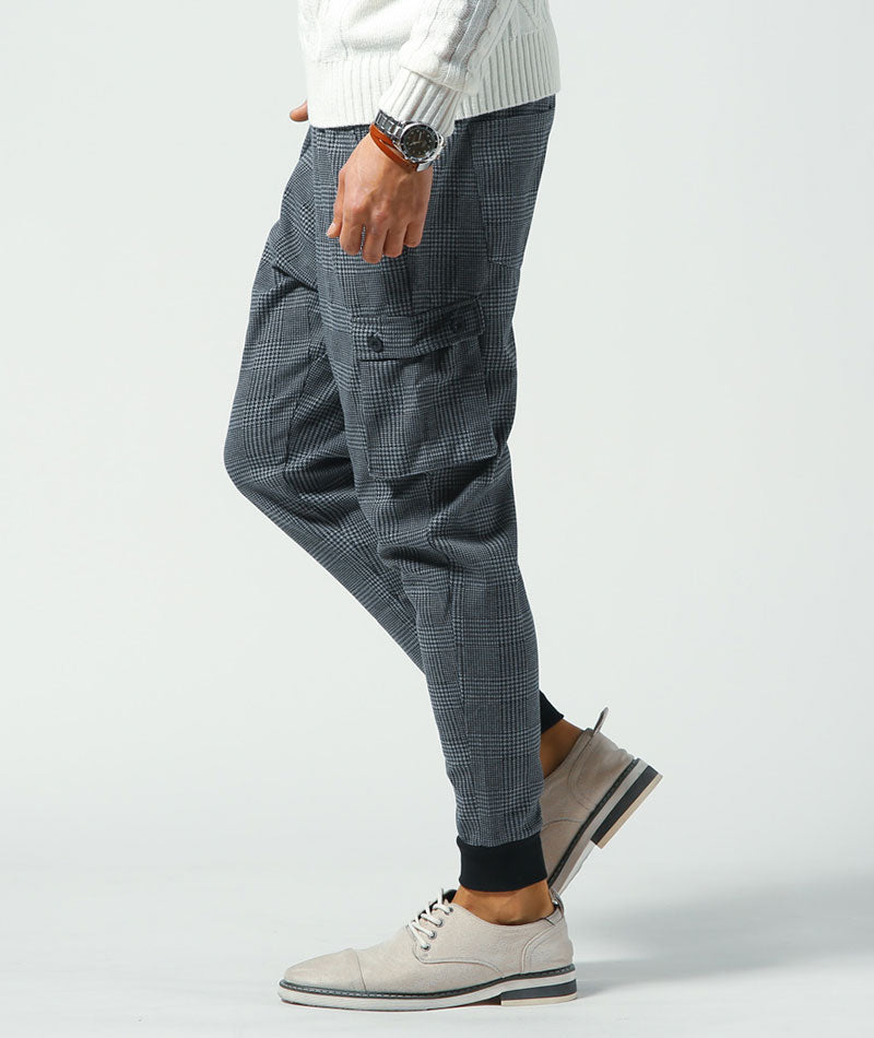 千鳥チェックデザインジョガーカーゴパンツ ｜ メンズファッション通販