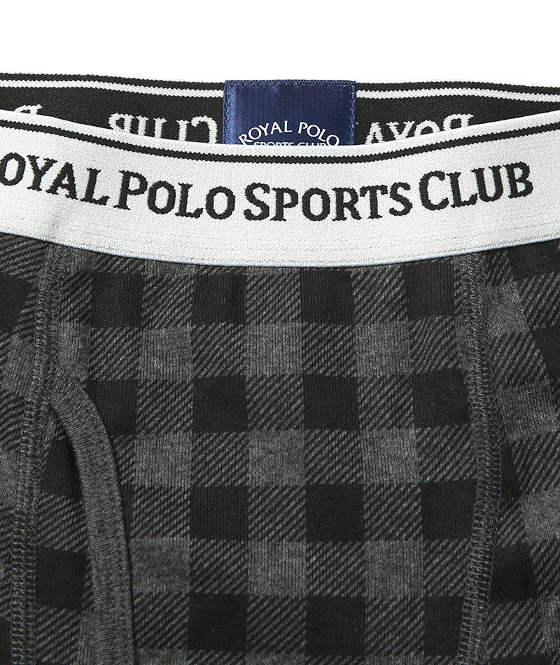 チャコール ボクサーパンツ メンズ Royal POLO SPORTS CLUB(ロイヤルポロスポーツクラブ)前開きチェック 人気 おすすめ メンズファッション 服 40代 50代 大人 ブランド メンズスタイル L