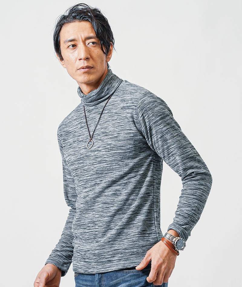 45rpm 　ヘア起毛天竺タートルネックTシャツ タートルネックシャツ タートルネック フリースタートルネック