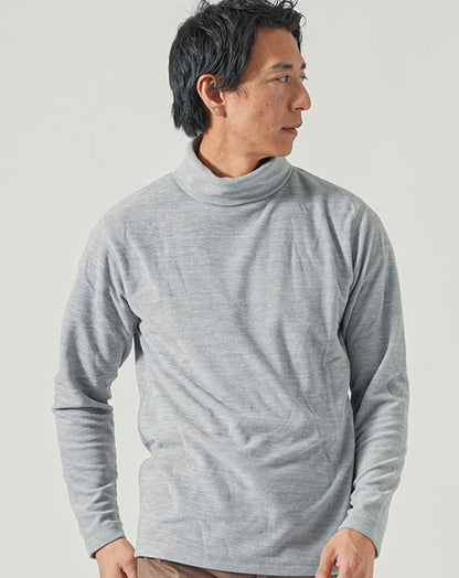 裏起毛ニットフリースタートルネックTシャツ