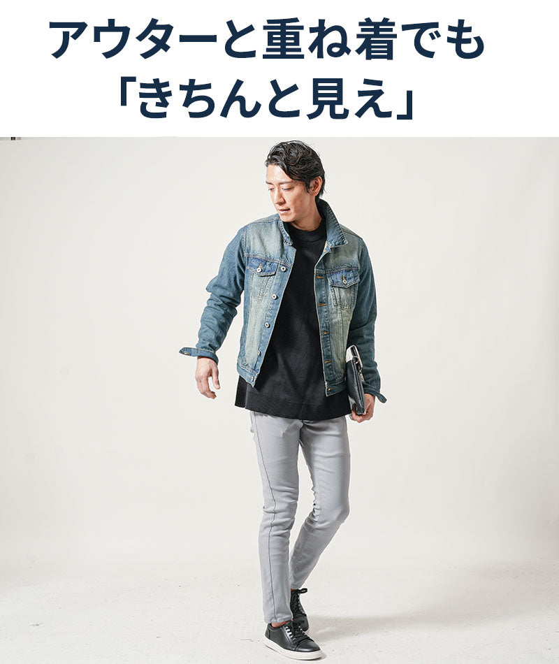 オーバーサイズ長袖クルーネックニット