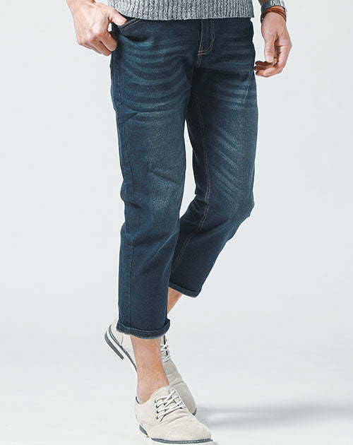 スキニーテーパードストレッチロング・アンクルデニムパンツ