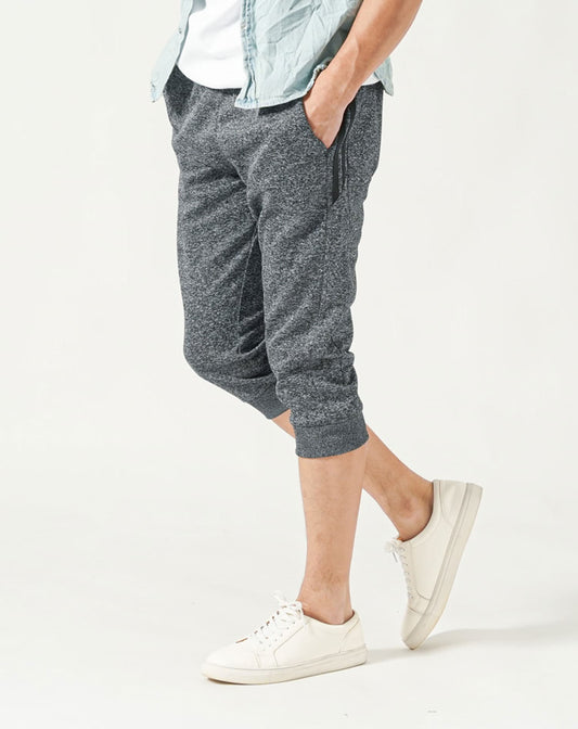 ドライ加工ダブルライン入りストレッチジョガークロップドパンツ
