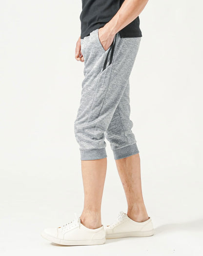 ドライ加工ダブルライン入りストレッチクロップドパンツ