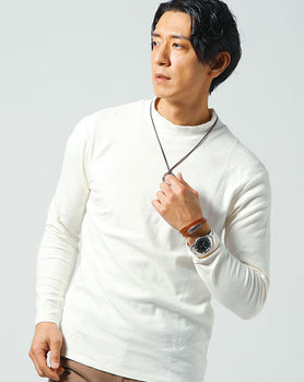 ハイネック長袖起毛Tシャツ