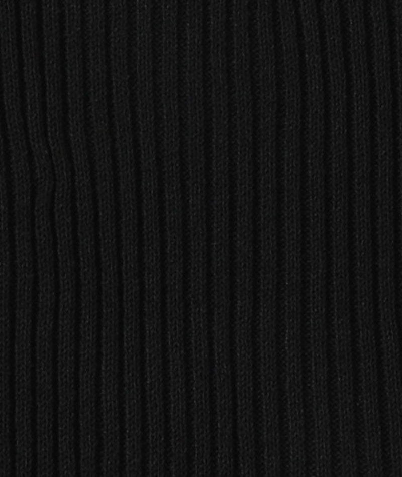 二重臼リブ編みストレッチタートルネックニットソー