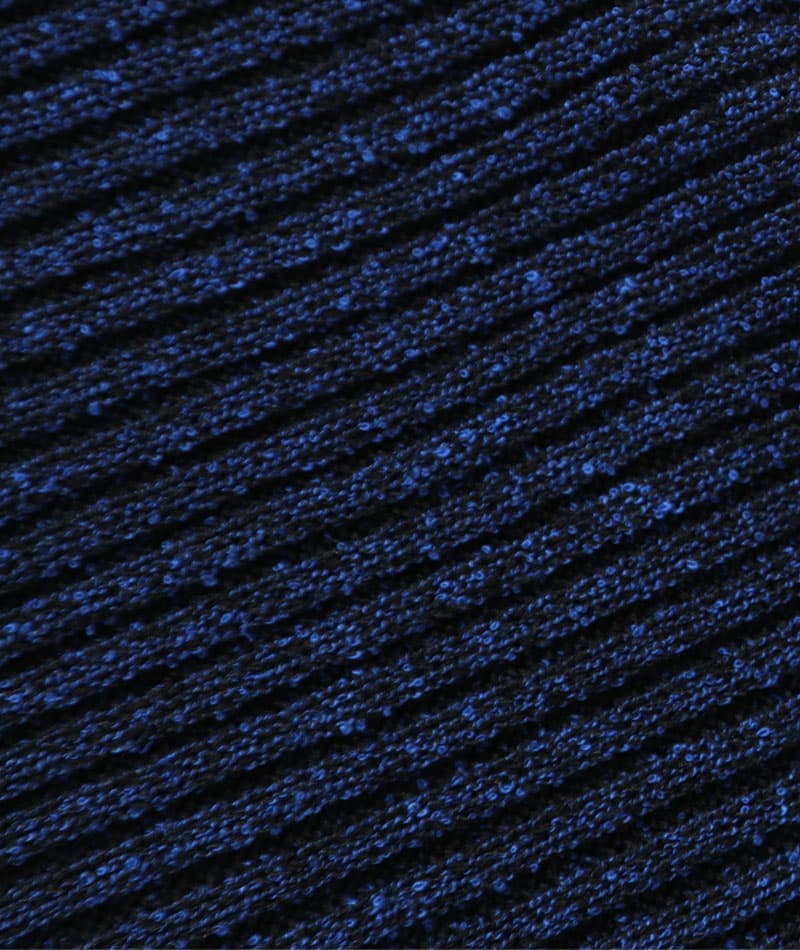 二重臼リブ編みストレッチタートルネックニットソー