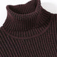二重臼リブ編みストレッチタートルネックニットソー