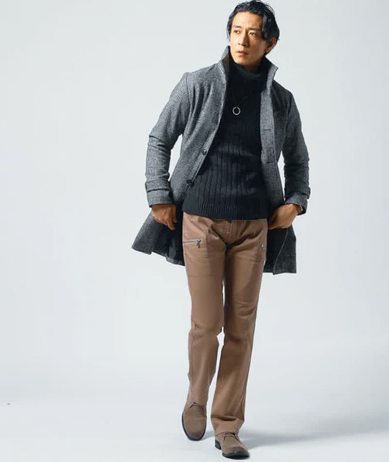 メルトン素材イタリアンカラーロングコート