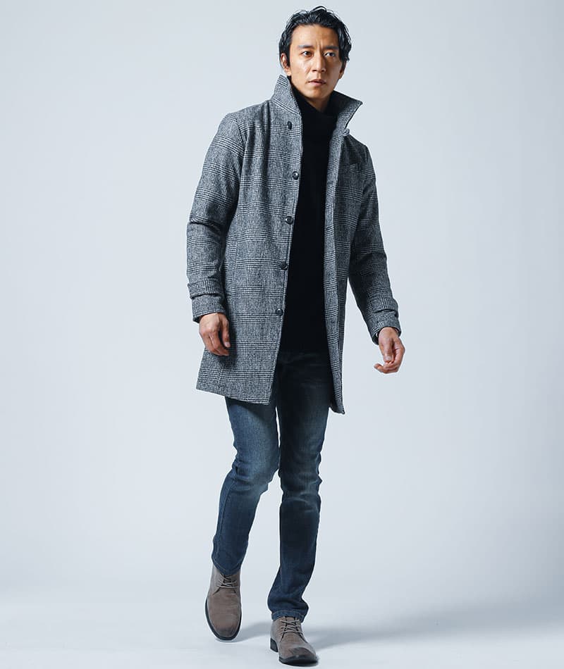 メルトン素材イタリアンカラーロングコート