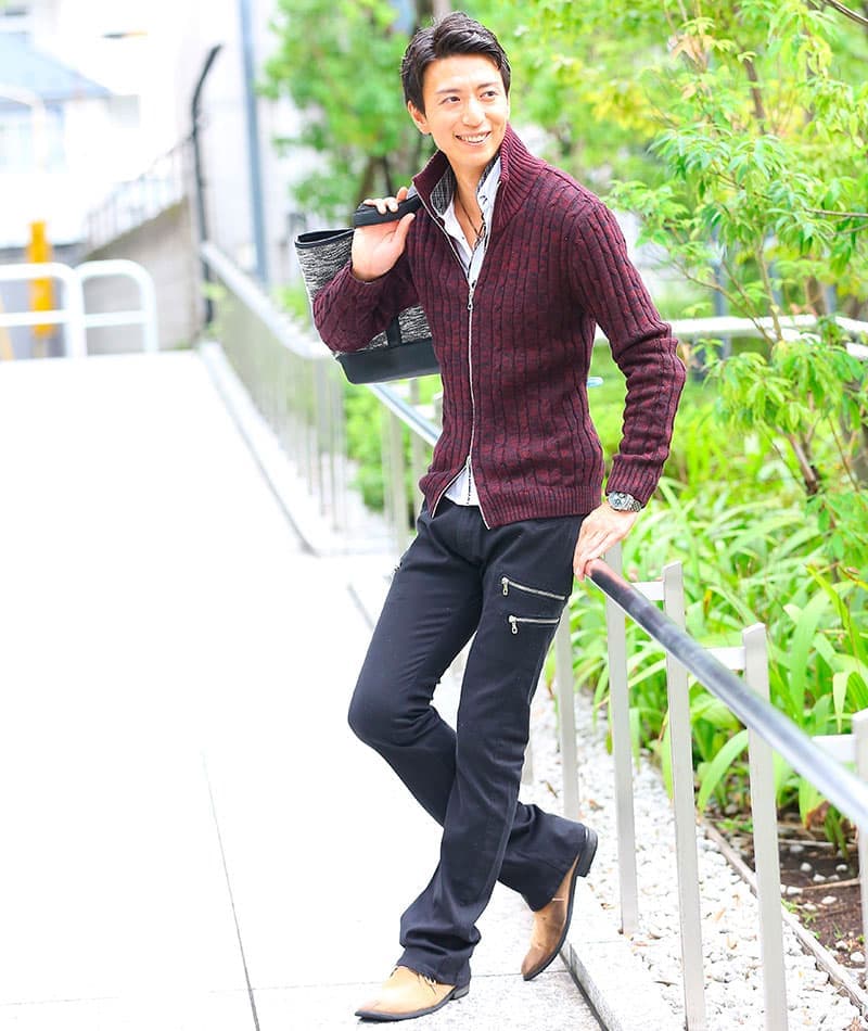 3ジップブーツカットフレアパンツ