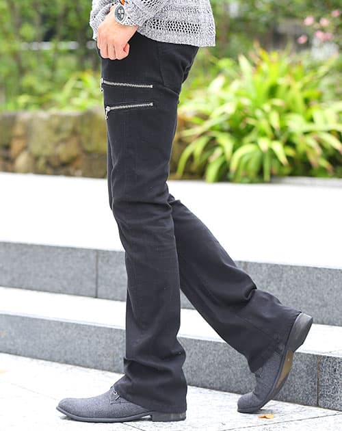 3ジップブーツカットフレアパンツ