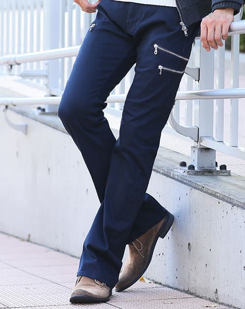 3ジップブーツカットフレアパンツ