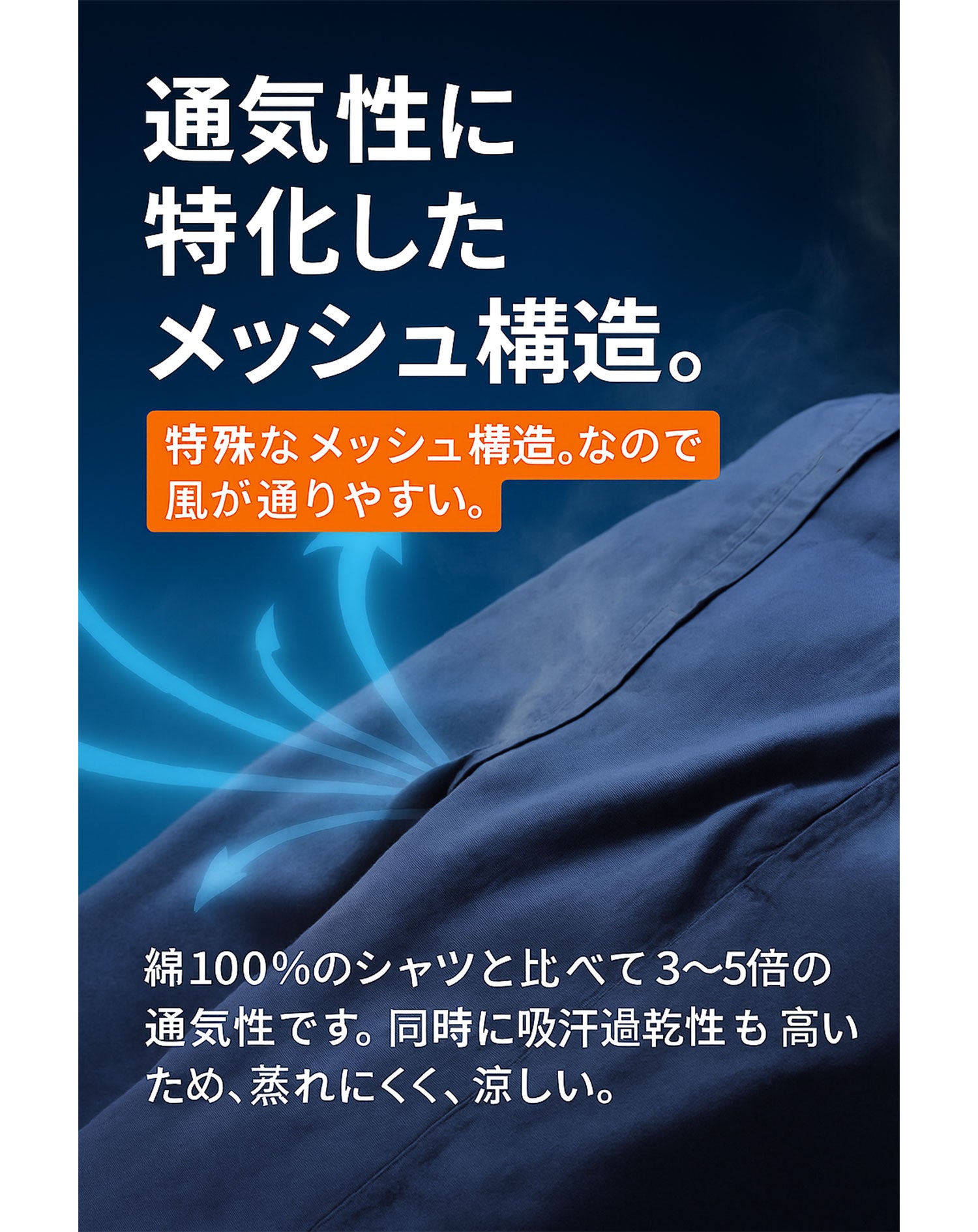 夏の体型カバーに使える風通し約5倍ブレサブルクール半袖ストレッチシャツ