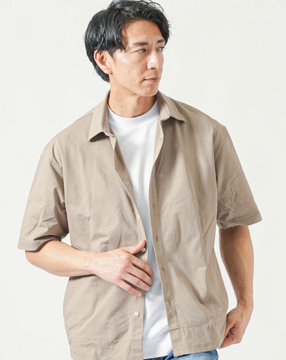 夏の体型カバーに使える風通し約5倍ブレサブルクール半袖ストレッチシャツ