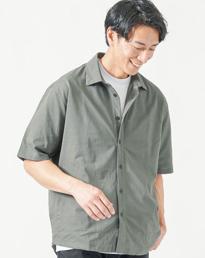 夏の体型カバーに使える風通し約5倍ブレサブルクール半袖ストレッチシャツ