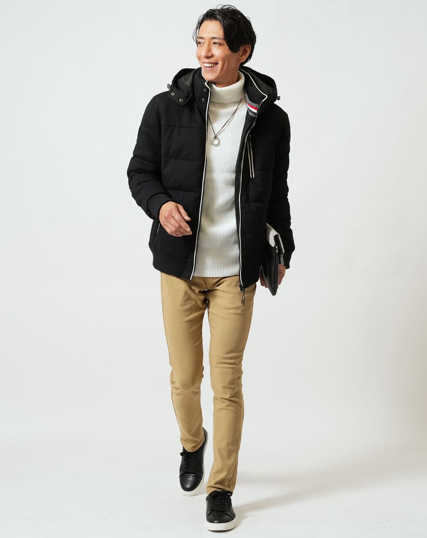 裏フリース素材 裏起毛スキニーテーパードストレッチカラーチノパンツ