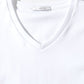 厚手生地スリムフィットストレッチ長袖VネックTシャツ