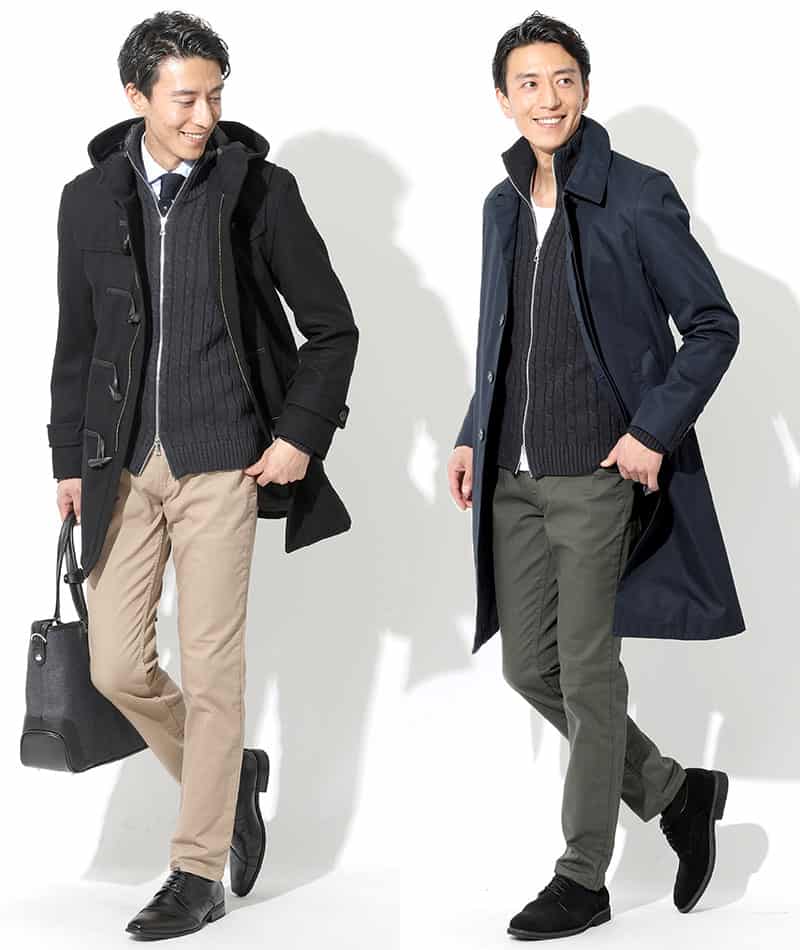 綿100%　W（ダブル）ジップアップスタンドニットアウター