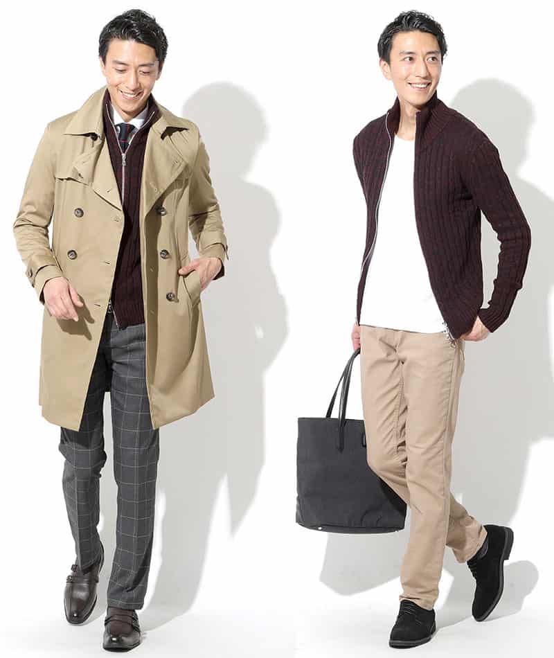 綿100%　W（ダブル）ジップアップスタンドニットアウター