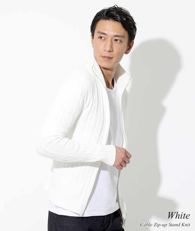 綿100%　W（ダブル）ジップアップスタンドニットアウター