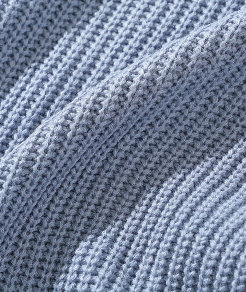 フェイクレイヤード長袖クルーネックニット