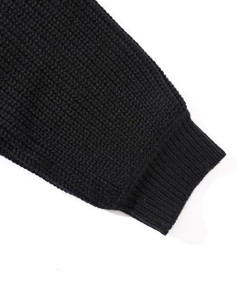 フェイクレイヤード長袖クルーネックニット