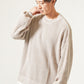 フェイクレイヤード長袖クルーネックニット